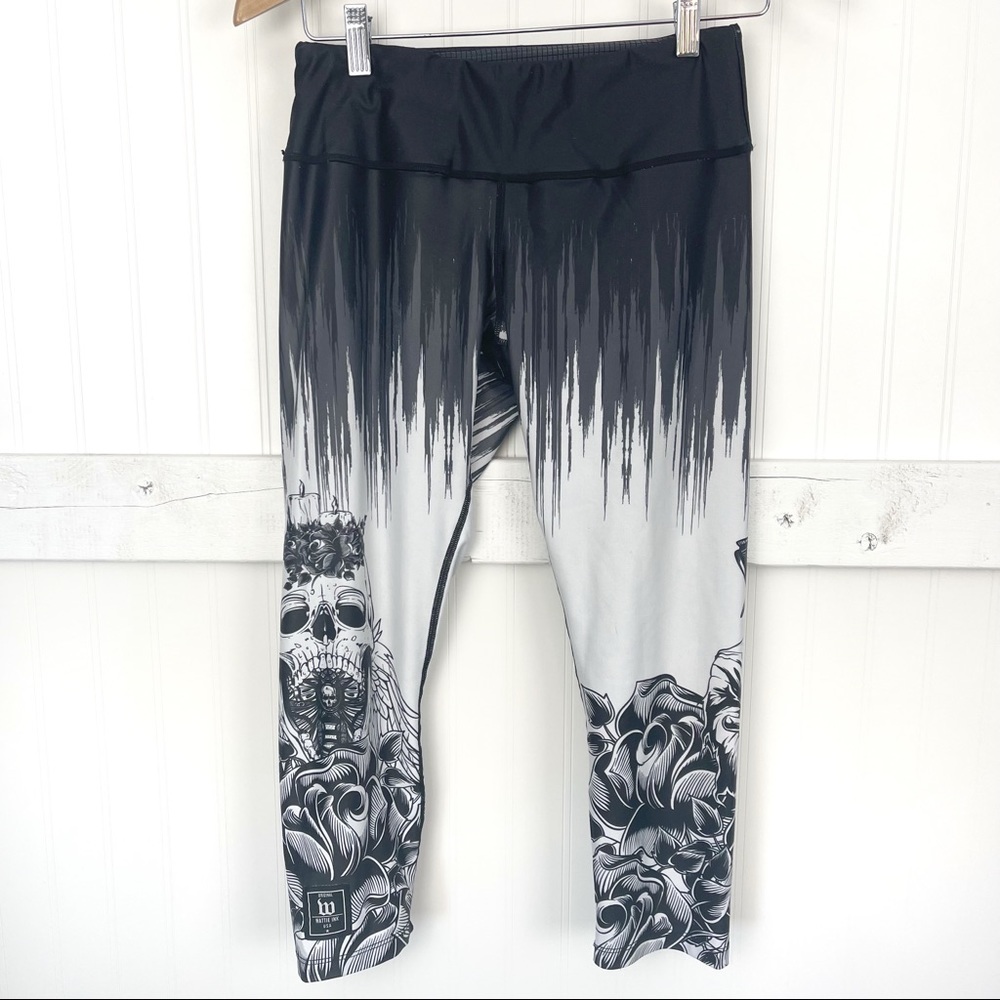 WATTIE INK Skull Cropped Runner Tights